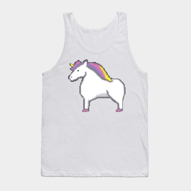 Cool Retro Pixelated Unicorn Tank Top by BamBam